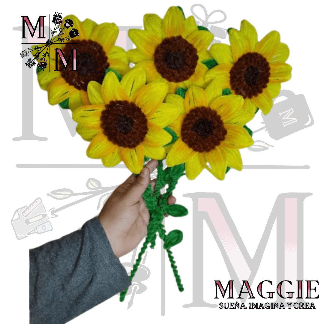 Girasoles de limpiapipas 3