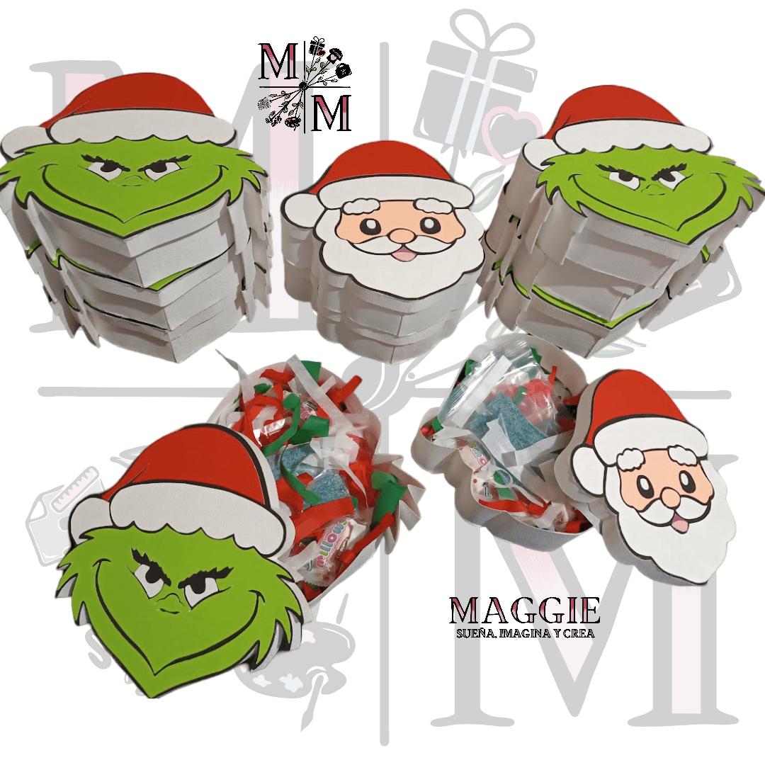 Cajas de Santa y Grinch