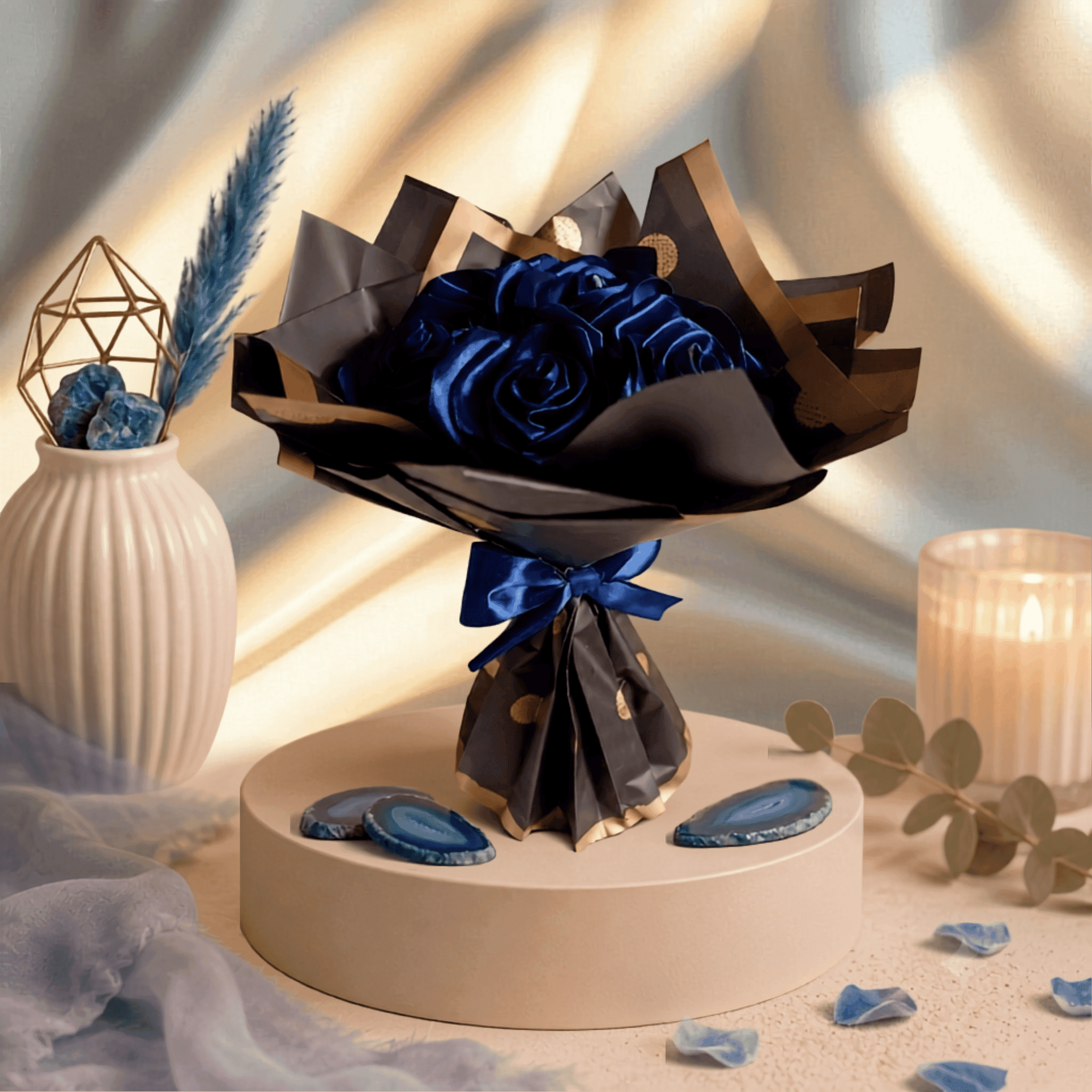 Bouquet Satinado "Azul Imperial"