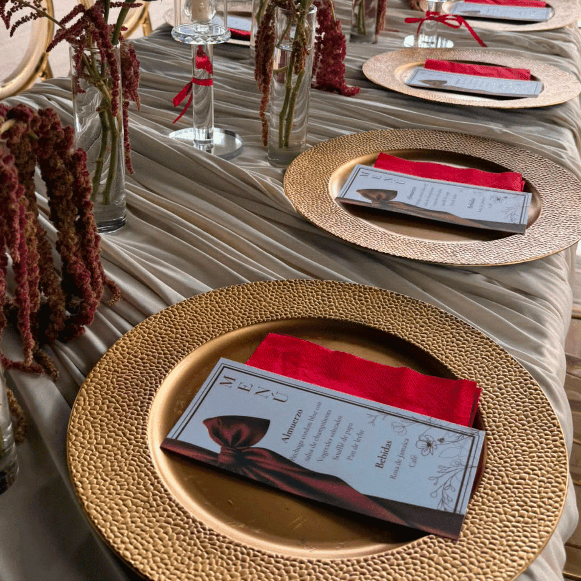 Menú de Mesa Elegancia Vino Tinto 2