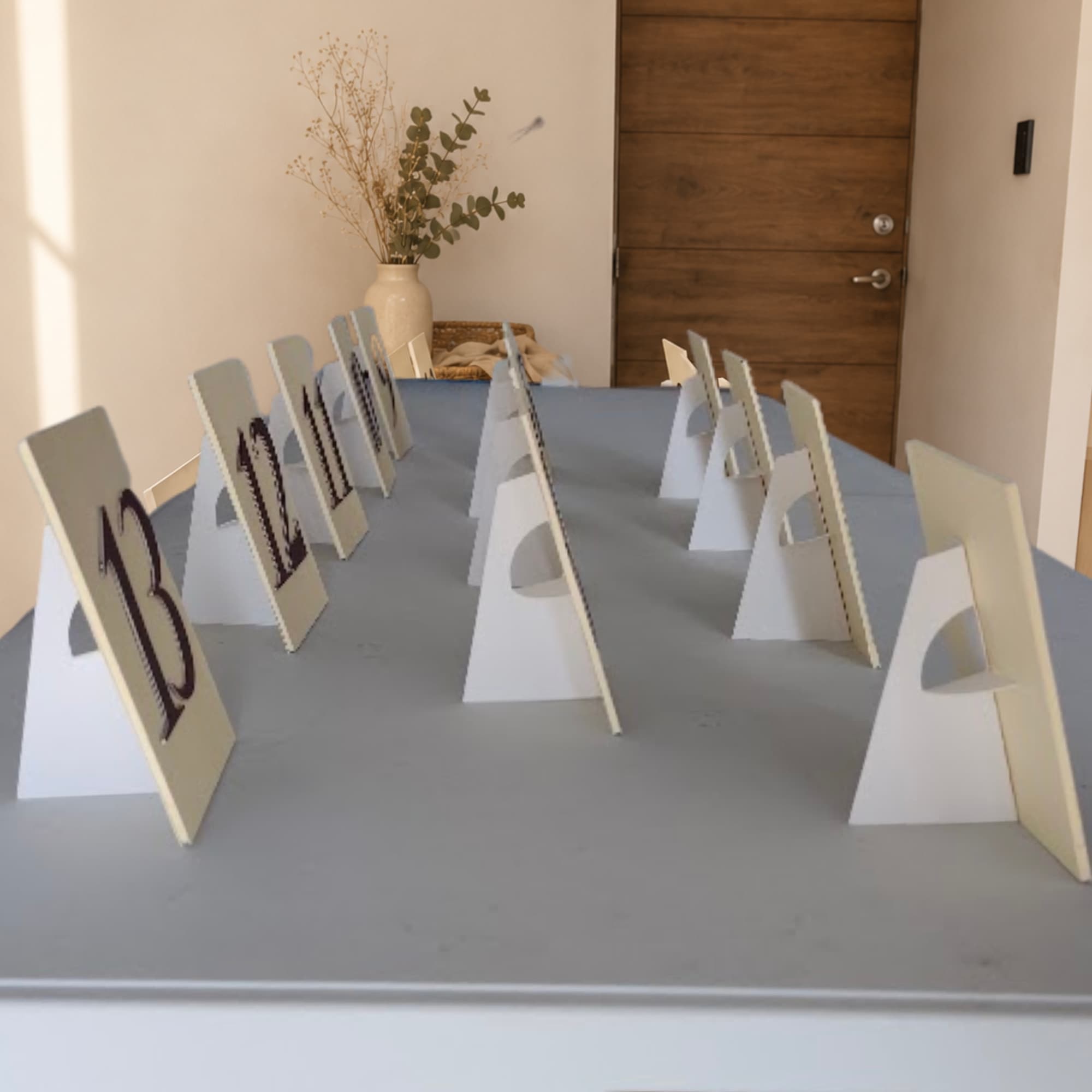 Números de Mesa Elegance Burgundy & Ivory 3D 4